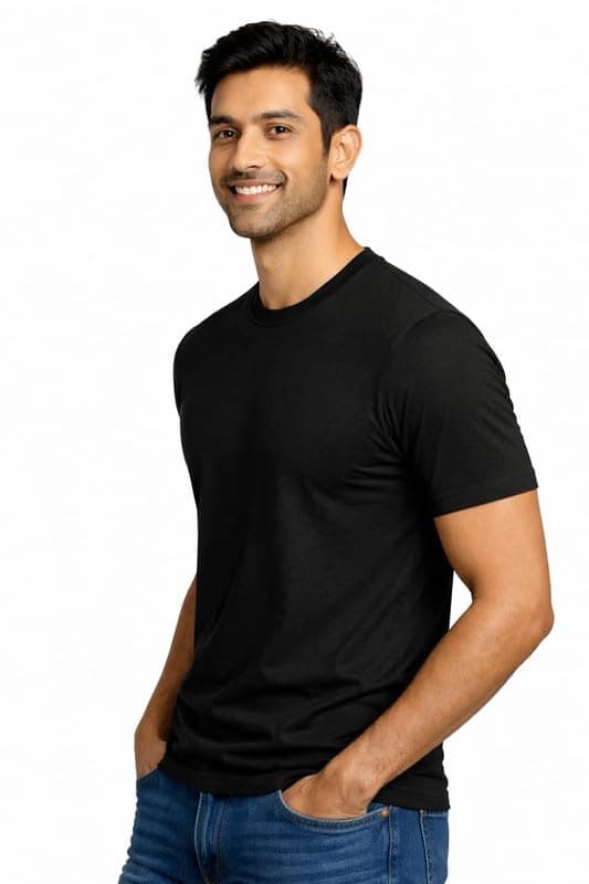 Supima Round Neck in Black — alternate view