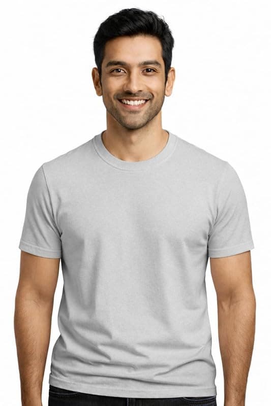 Supima Round Neck in Light Grey