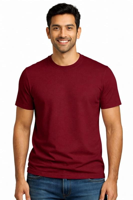 Supima Round Neck in Maroon