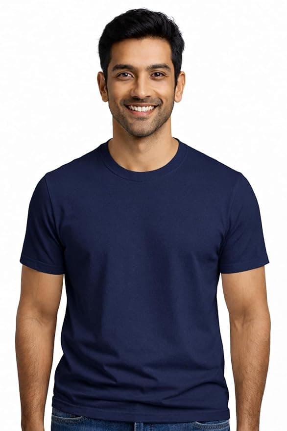 Supima Round Neck in Navy Blue