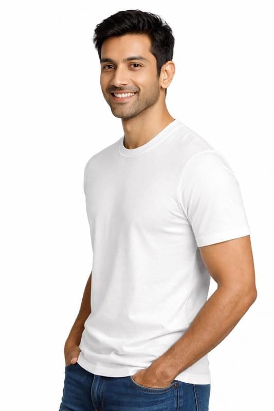 Supima Round Neck in White — alternate view