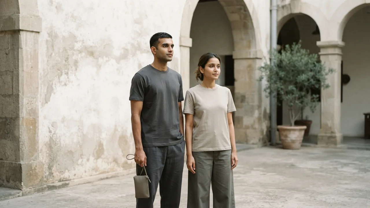 Minimalist editorial photo illustrating the trap of buying both in the same weight, muted neutral tones, soft natural light, premium plain t-shirt context