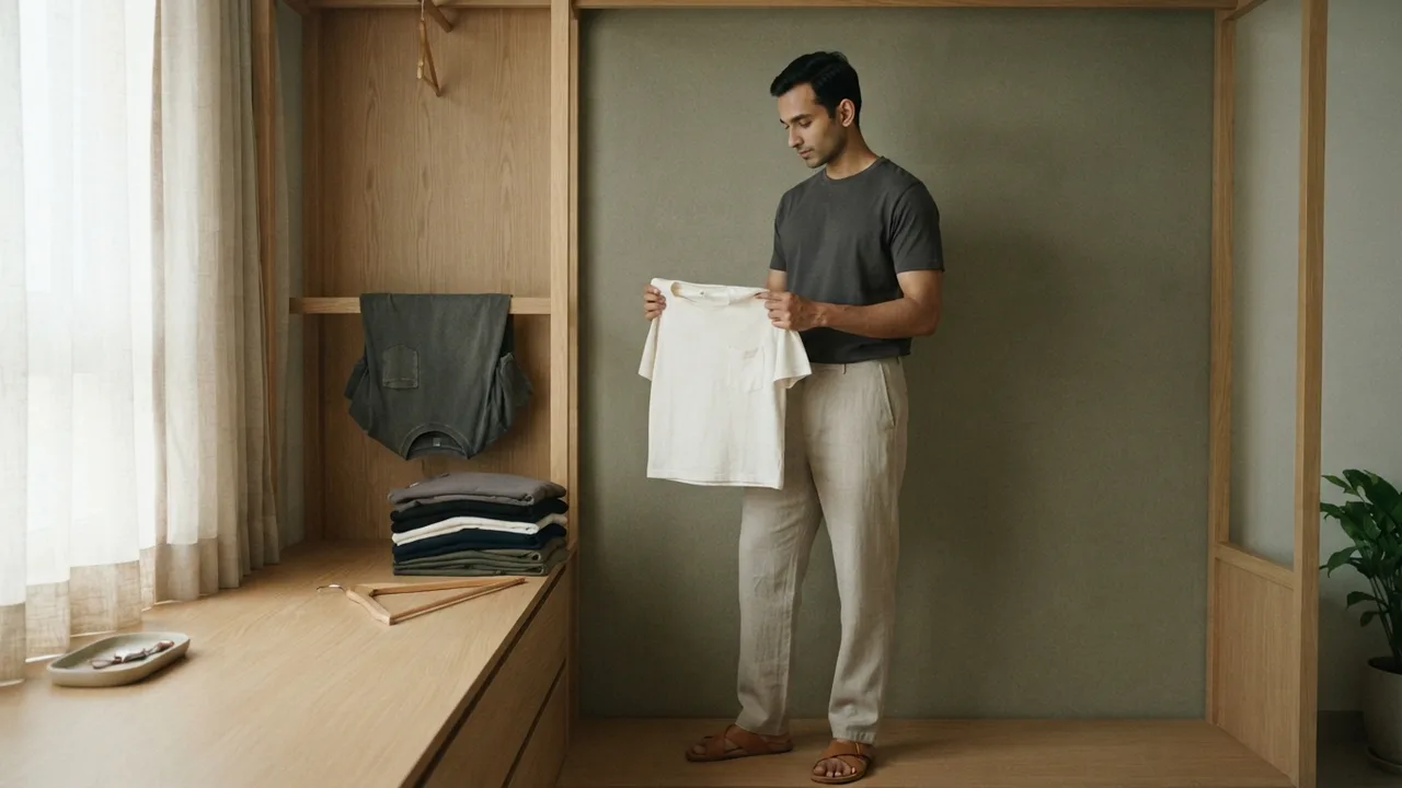 Minimalist editorial photo illustrating **not a legitimate flex:** gifts you did not ask for. gifts are genuinely tricky, since declining feels rude, but the rule still applies once the gift is in your hands. if a new gifted tee enters the drawer, something else leaves, exactly as if you had bought it yourself., muted neutral tones, soft natural light, premium plain t-shirt context