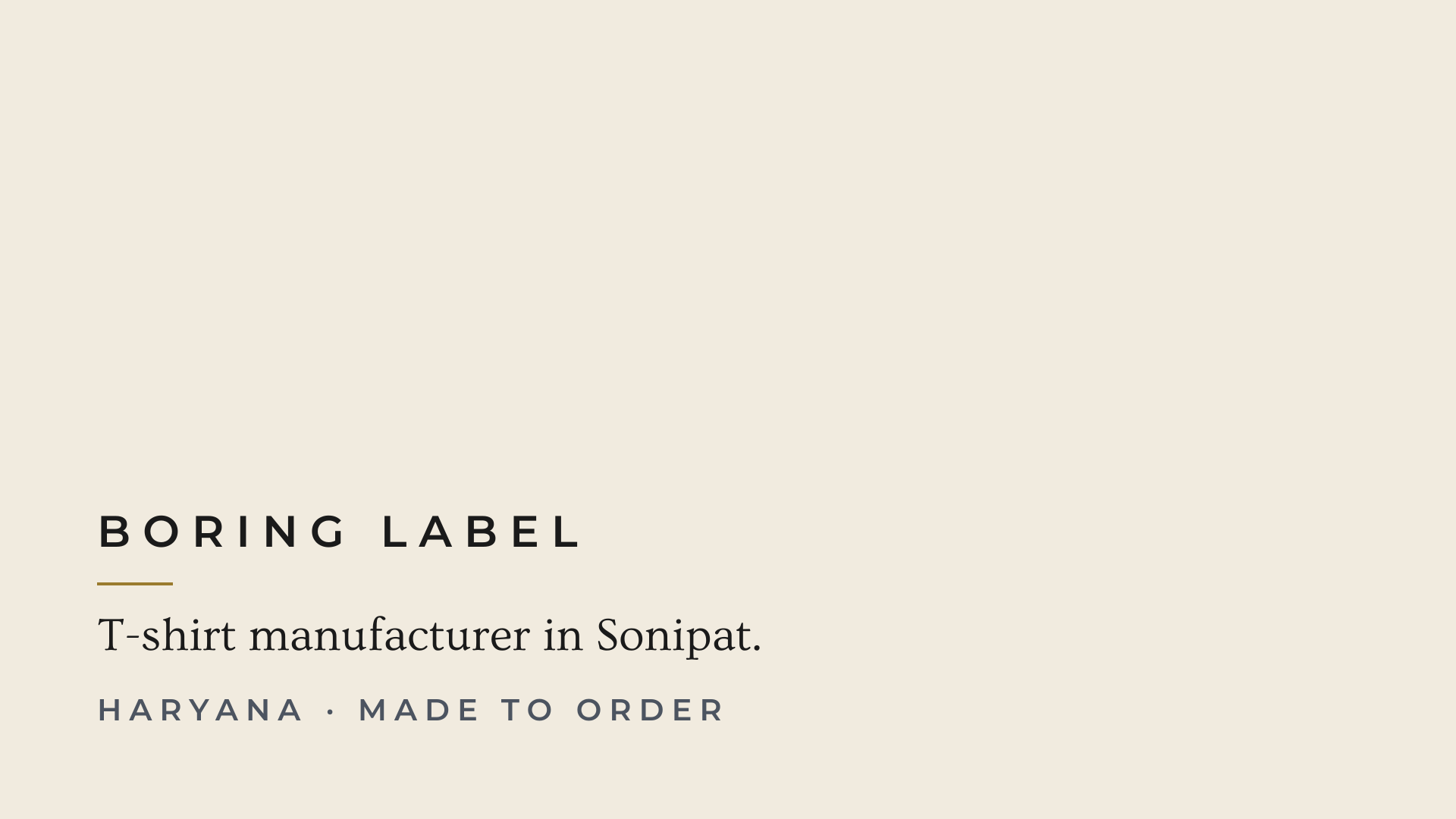 T-Shirt Manufacturer in Sonipat | Boring Label